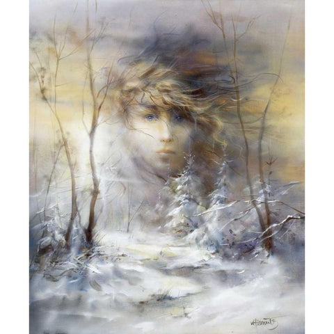 Winter Gold Ornate Wood Framed Art Print with Double Matting by Haenraets, Willem