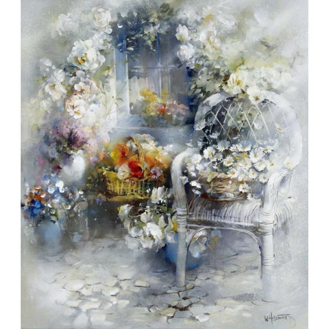 Magic Moment White Modern Wood Framed Art Print by Haenraets, Willem