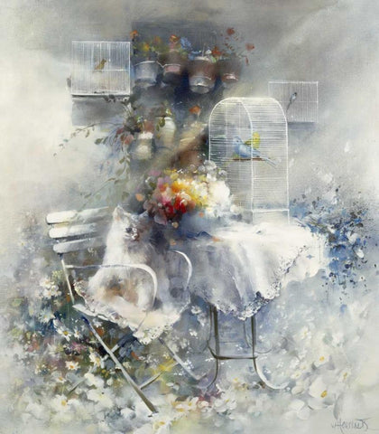 Happy ending Black Ornate Wood Framed Art Print with Double Matting by Haenraets, Willem