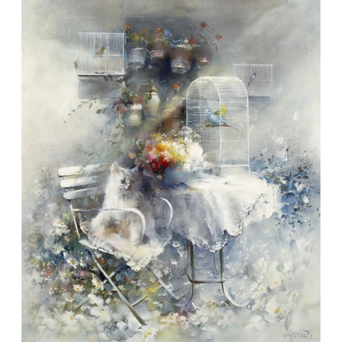 Happy ending White Modern Wood Framed Art Print by Haenraets, Willem