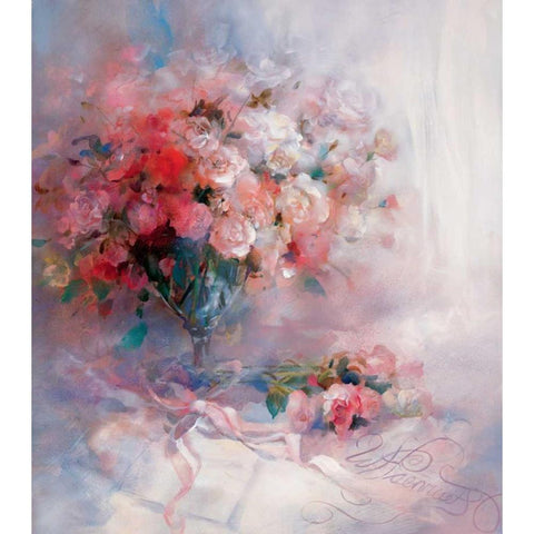 Bouquet of roses White Modern Wood Framed Art Print by Haenraets, Willem