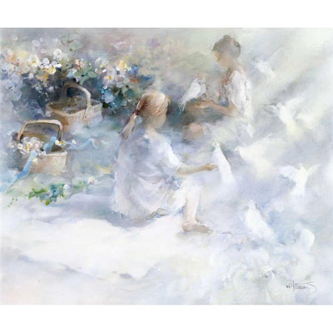 Sisters Black Modern Wood Framed Art Print with Double Matting by Haenraets, Willem