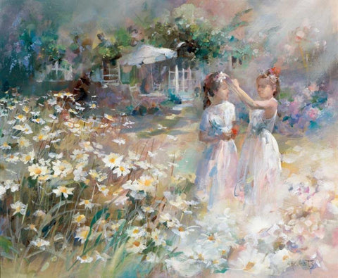 Brides Maides White Modern Wood Framed Art Print with Double Matting by Haenraets, Willem