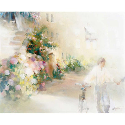 Two happy people White Modern Wood Framed Art Print by Haenraets, Willem