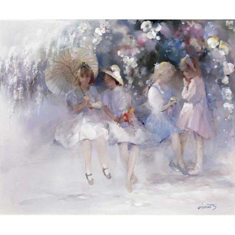 Friends Gold Ornate Wood Framed Art Print with Double Matting by Haenraets, Willem