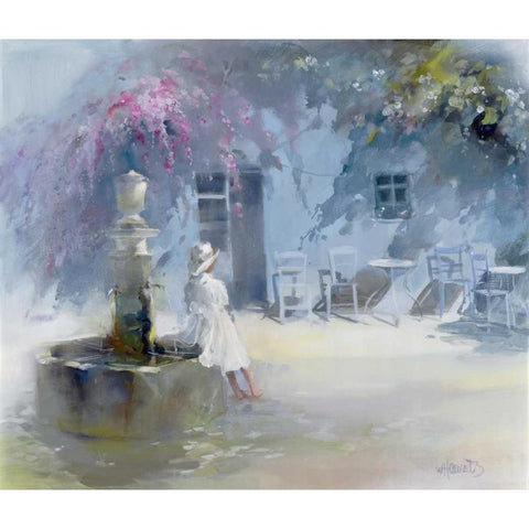 Idyllic blue Black Modern Wood Framed Art Print by Haenraets, Willem