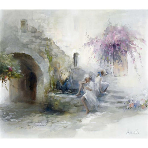 Teen-agers Gold Ornate Wood Framed Art Print with Double Matting by Haenraets, Willem