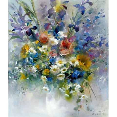 Floral impression White Modern Wood Framed Art Print by Haenraets, Willem