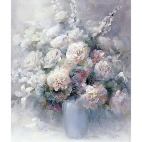 White bouquet White Modern Wood Framed Art Print by Haenraets, Willem