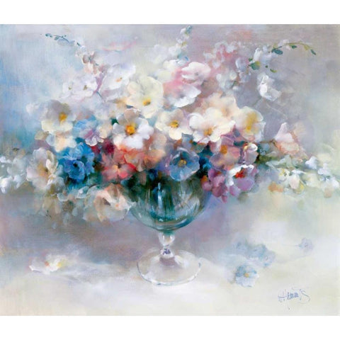 Crystal flowers White Modern Wood Framed Art Print by Haenraets, Willem