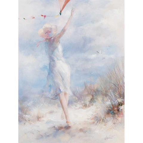 Fly a kite Black Modern Wood Framed Art Print with Double Matting by Haenraets, Willem