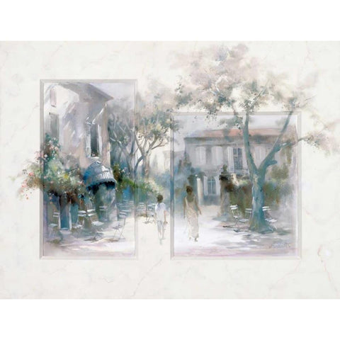 Taking a stroll Black Modern Wood Framed Art Print with Double Matting by Haenraets, Willem