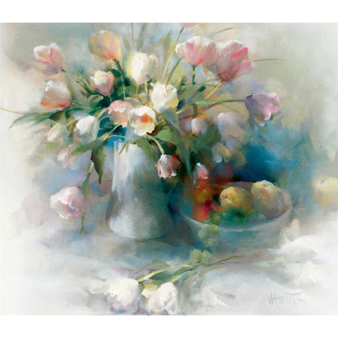 Lento White Modern Wood Framed Art Print by Haenraets, Willem