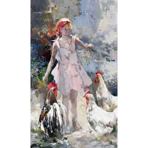 Feathered friends Black Modern Wood Framed Art Print with Double Matting by Haenraets, Willem