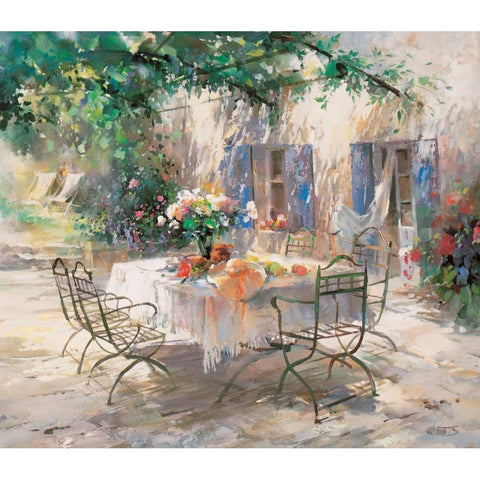 Shadow garden Gold Ornate Wood Framed Art Print with Double Matting by Haenraets, Willem