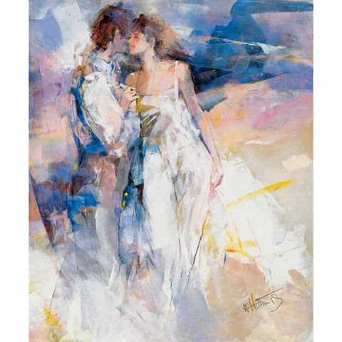 My love II Gold Ornate Wood Framed Art Print with Double Matting by Haenraets, Willem