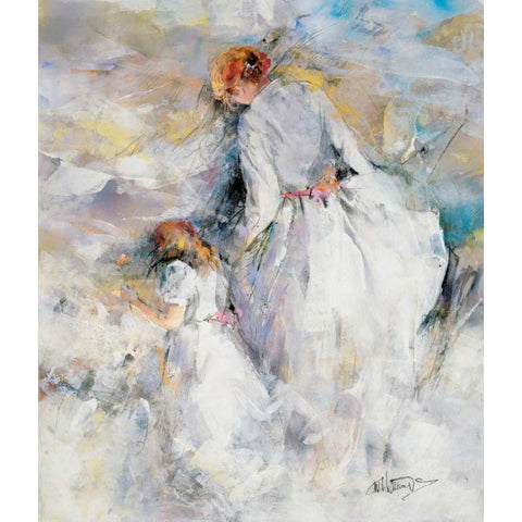 My girl White Modern Wood Framed Art Print by Haenraets, Willem