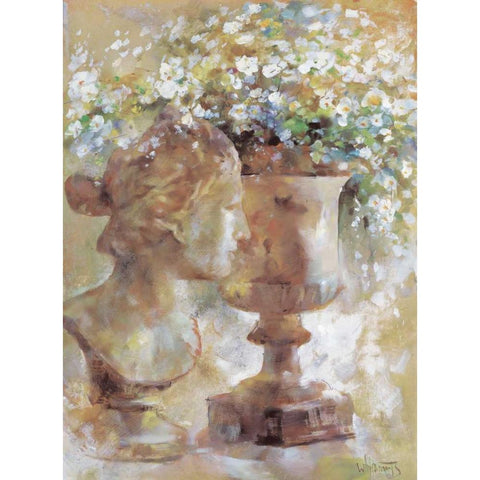 Romantic sculpture Gold Ornate Wood Framed Art Print with Double Matting by Haenraets, Willem