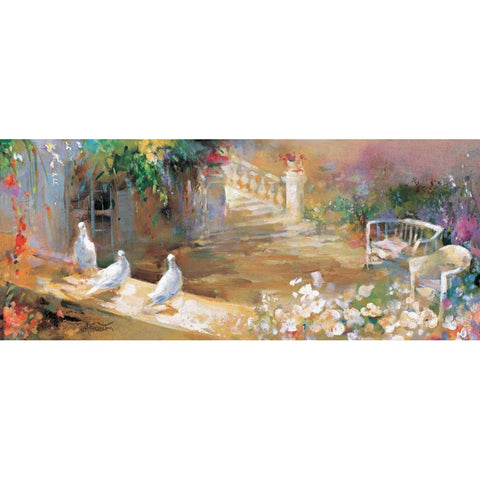 Peaceful yard Black Modern Wood Framed Art Print with Double Matting by Haenraets, Willem