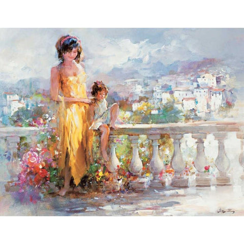 Happy together Gold Ornate Wood Framed Art Print with Double Matting by Haenraets, Willem