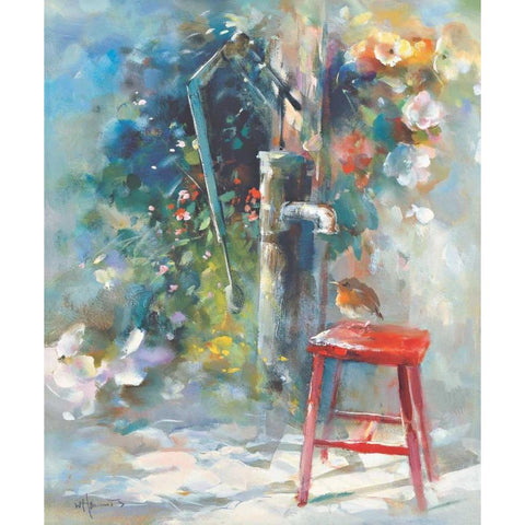 Silent garden Black Modern Wood Framed Art Print with Double Matting by Haenraets, Willem