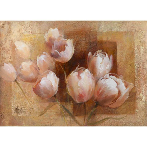 Willems tulips for you Gold Ornate Wood Framed Art Print with Double Matting by Haenraets, Willem