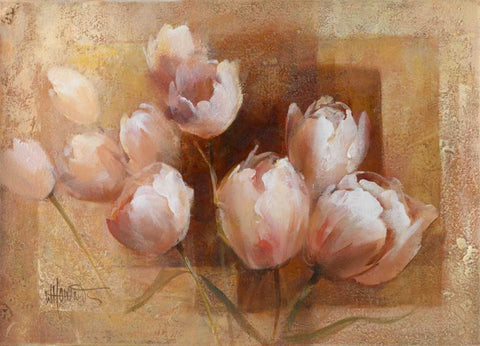 Willems tulips for you White Modern Wood Framed Art Print with Double Matting by Haenraets, Willem