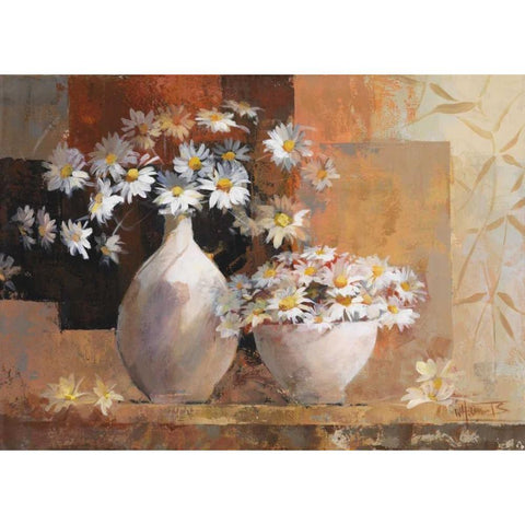 Vintage flowers I White Modern Wood Framed Art Print by Haenraets, Willem