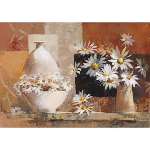 Vintage flowers II Black Modern Wood Framed Art Print with Double Matting by Haenraets, Willem