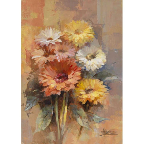 Floral bouquet II Black Modern Wood Framed Art Print with Double Matting by Haenraets, Willem