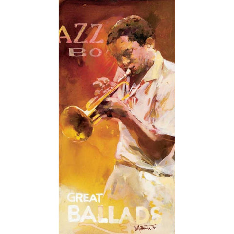 Jazz 1 White Modern Wood Framed Art Print by Haenraets, Willem