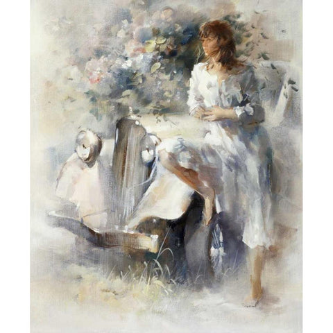 Nostalgi White Modern Wood Framed Art Print by Haenraets, Willem