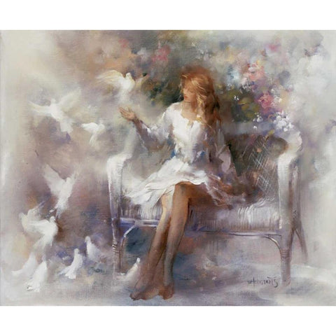 White dreams Black Modern Wood Framed Art Print with Double Matting by Haenraets, Willem