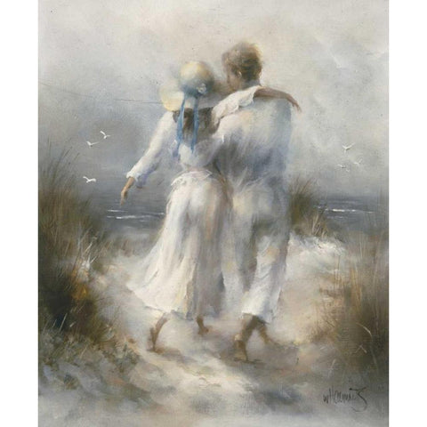 Romantic White Modern Wood Framed Art Print by Haenraets, Willem