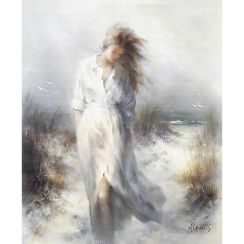 Dreamy White Modern Wood Framed Art Print by Haenraets, Willem