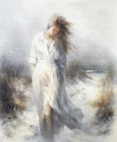 Dreamy White Modern Wood Framed Art Print with Double Matting by Haenraets, Willem