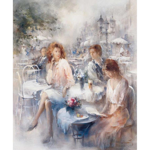 Terrace White Modern Wood Framed Art Print by Haenraets, Willem