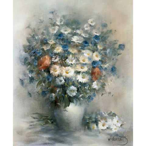 Flower bouquet Black Modern Wood Framed Art Print with Double Matting by Haenraets, Willem