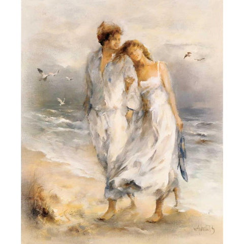 In love White Modern Wood Framed Art Print by Haenraets, Willem