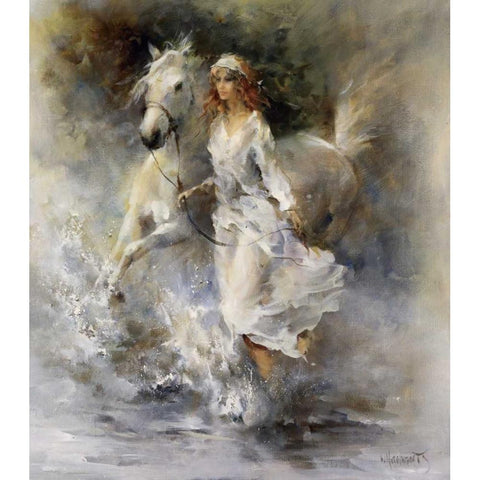 Cool breeze White Modern Wood Framed Art Print by Haenraets, Willem