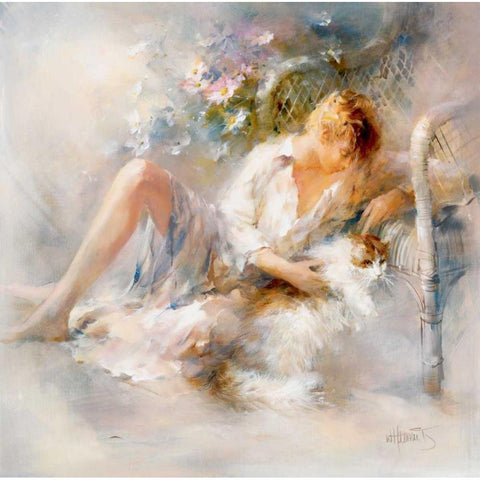 Gentle Gold Ornate Wood Framed Art Print with Double Matting by Haenraets, Willem