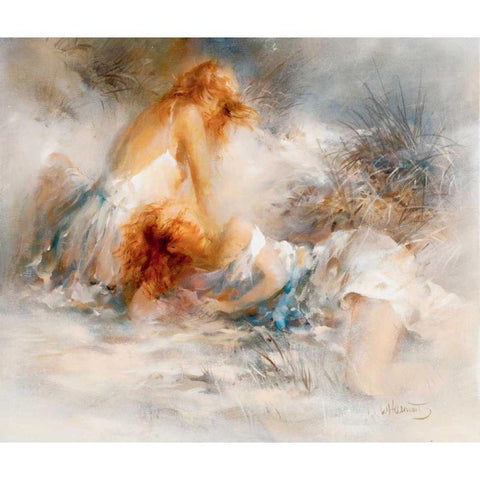 Tender Gold Ornate Wood Framed Art Print with Double Matting by Haenraets, Willem