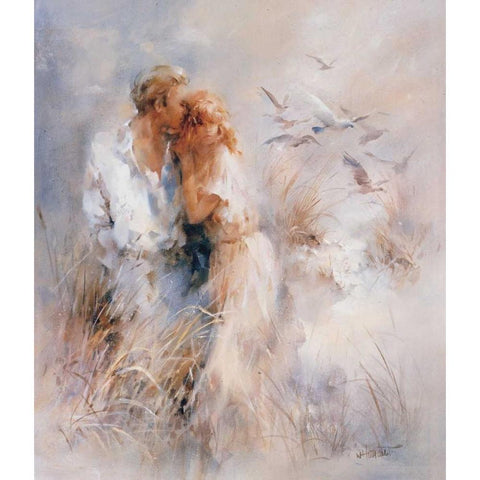 Close Harmony White Modern Wood Framed Art Print by Haenraets, Willem