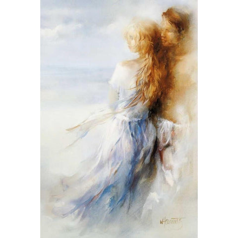 Together Black Modern Wood Framed Art Print by Haenraets, Willem