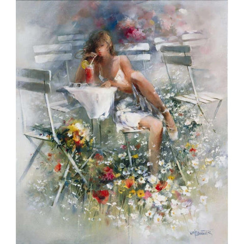 Aperitif Black Modern Wood Framed Art Print with Double Matting by Haenraets, Willem