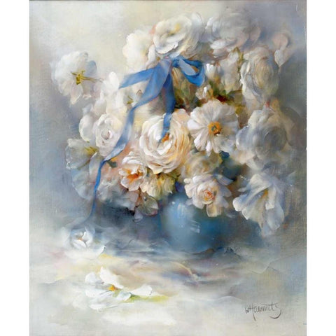 Ranunculus Gold Ornate Wood Framed Art Print with Double Matting by Haenraets, Willem