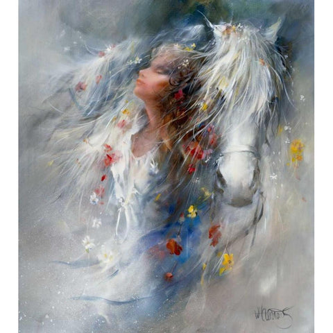 Thoughts Black Modern Wood Framed Art Print with Double Matting by Haenraets, Willem