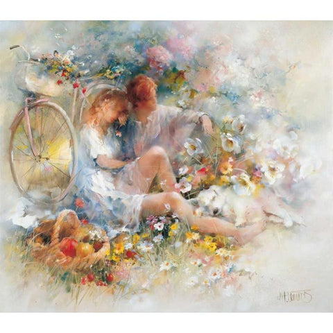 Trip in spring Black Modern Wood Framed Art Print with Double Matting by Haenraets, Willem