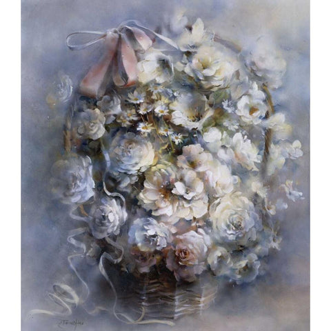 Floral tribute White Modern Wood Framed Art Print by Haenraets, Willem