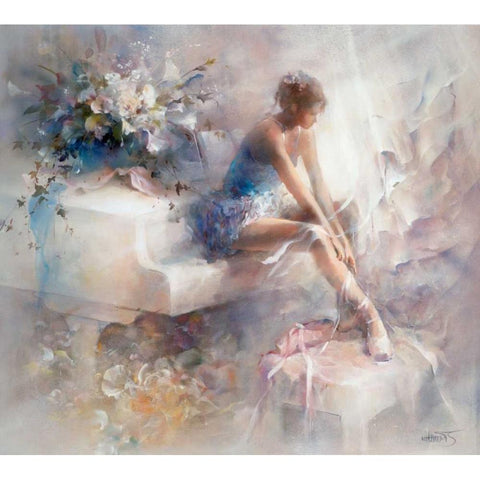 Melodies White Modern Wood Framed Art Print by Haenraets, Willem